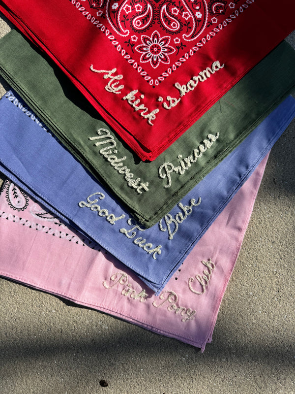 Chappell Roan Hand Embroidered Bandanas